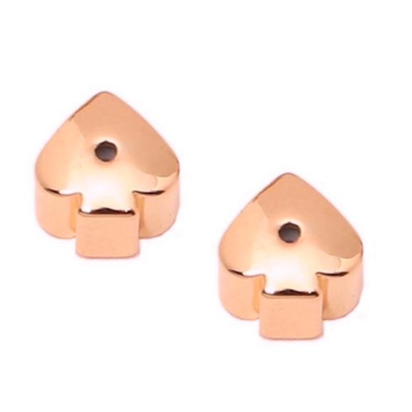 KATE SPADE • Rose Gold Heritage Heart Gold Glitter Heart Earrings - Picture 3 of 5